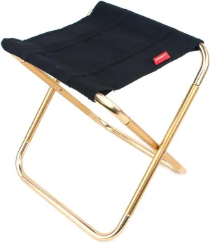 Moonight Outdoor Folding Stool Camping Lightweight Portable Chair to Carry Mini Aluminum Folding Sturdy Stool Beach Oxford Cloth with Carry Bag