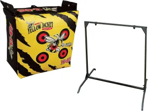 Morrell Outdoor Field Point Archery Target with Range Practice Shooting, 30 Inch Bag, and Target Stand, Yellow
