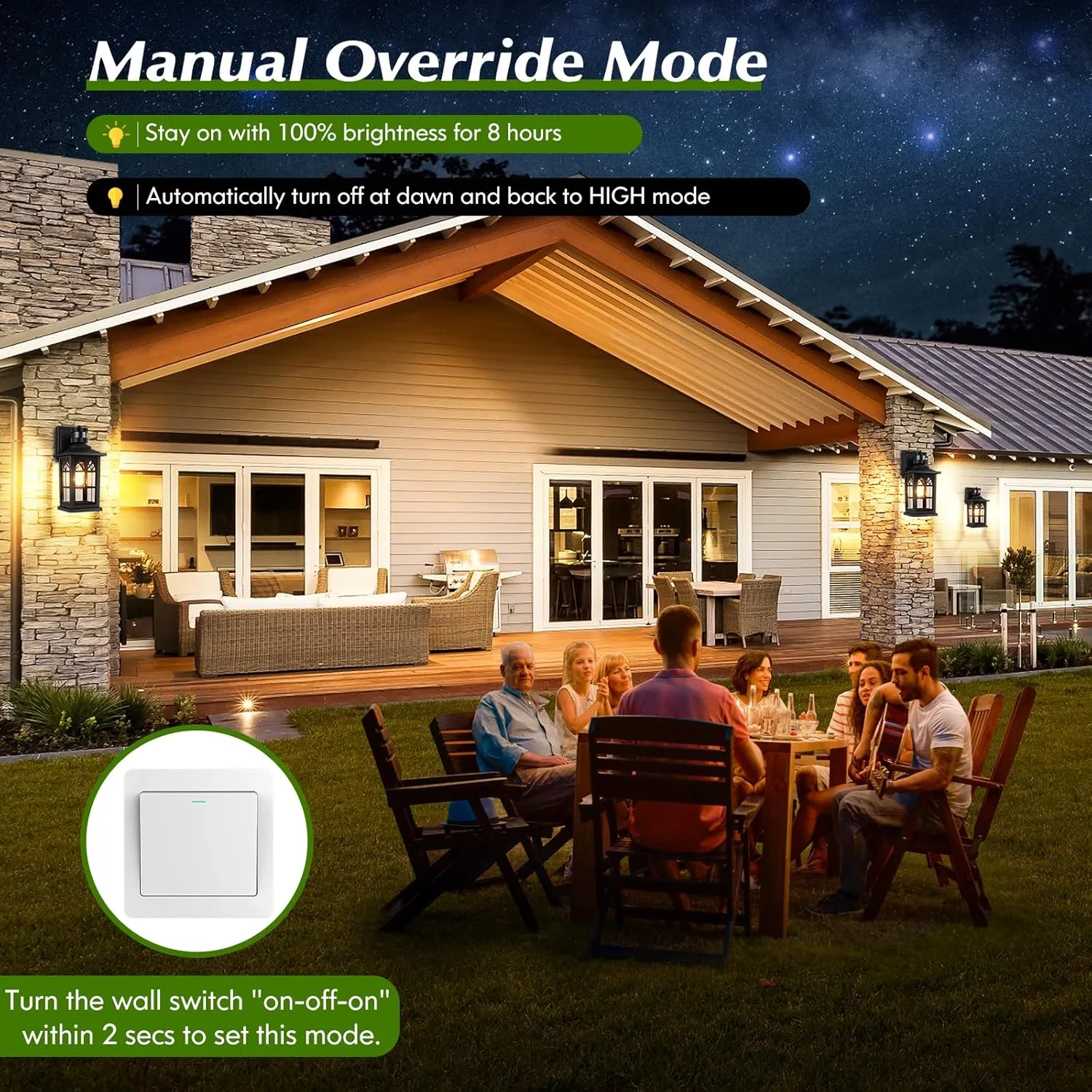 Motion Sensor Outdoor Light Fixture, Dusk to Dawn Porch Light Outdoor Wall Sconce Lantern, Aluminum Exterior Lighting Fixture Wall Mount, 3 Lighting Modes Outside Lights for House Front Door Garage