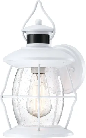 Motion Sensor Outdoor Lights, Upgrade Dusk to Dawn Wall Sconce Lantern, Exterior Light Fixtures Outside Lights for House Front Porch Garage Patio(White)