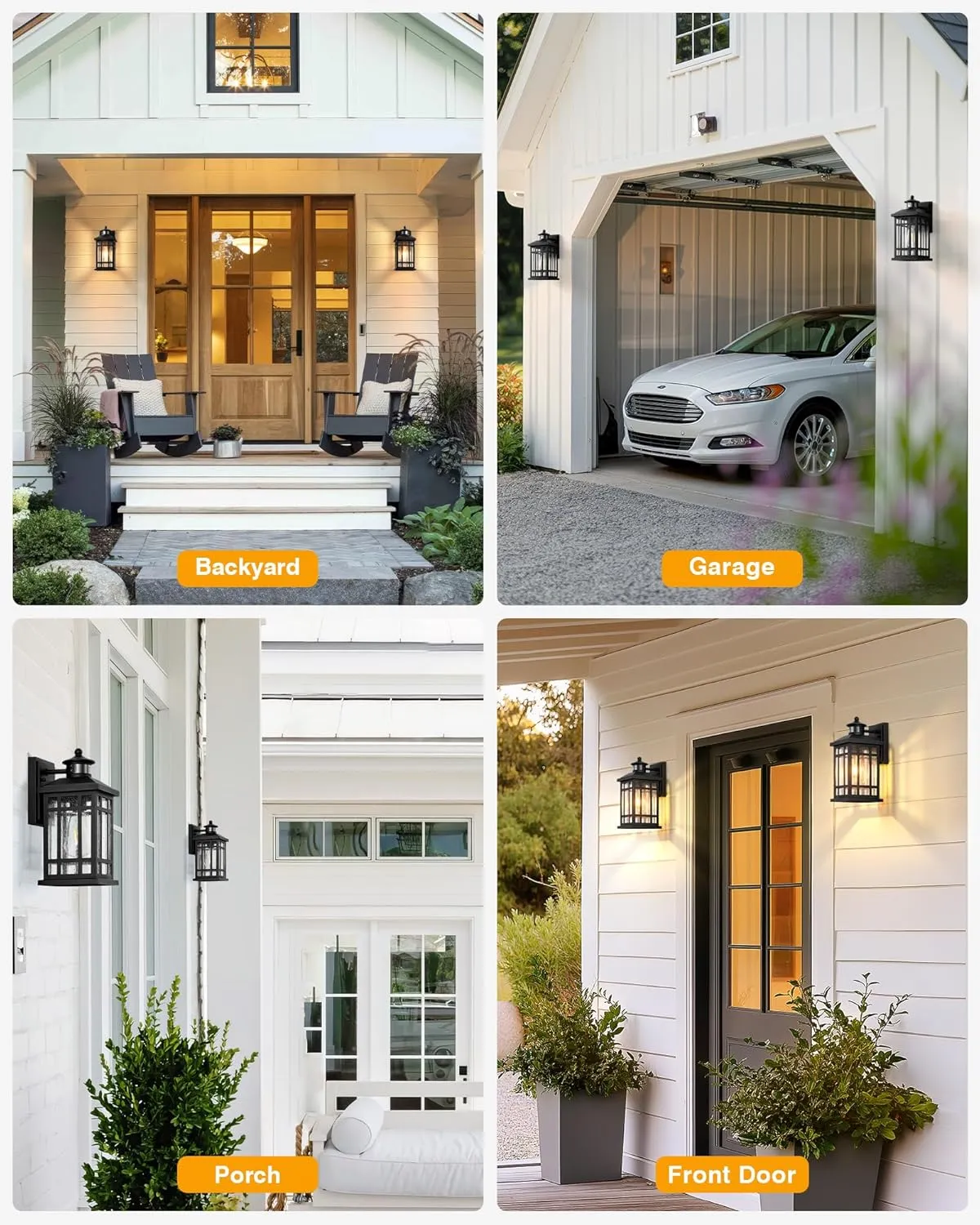 Motion Sensor Outdoor Wall Light, Adjustable Sensing Range Outside Lights for House, Black Dawn to Dusk Sconce Lights for Patio, Anti-Rust Waterproof Porch Lantern Wall Mount with Bubble Glass