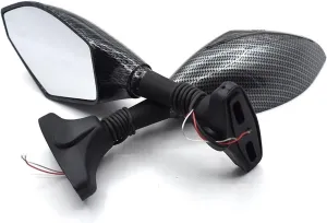 Motorcycle Rearview Mirror for CBR600 F4/F4I for CBR600RR 900RR 1000RR Universal Motorcycle Rearview Mirror with/LED Turn Signal Handlebar Rear View Mirror