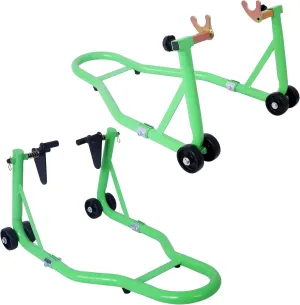 Motorcycle Stand 1000LB Sport Bike Front and Rear Wheel Lift Swingarm Paddock Stands Green U