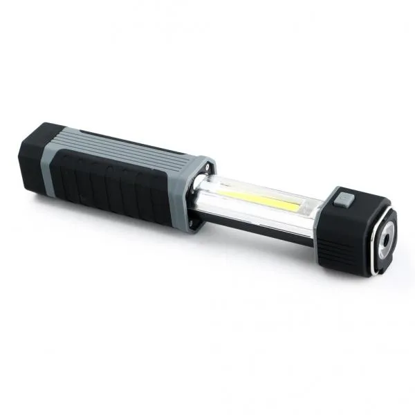 Multifunction COB LED Stretchable Flashlight Camping Light w/ Magnet Black