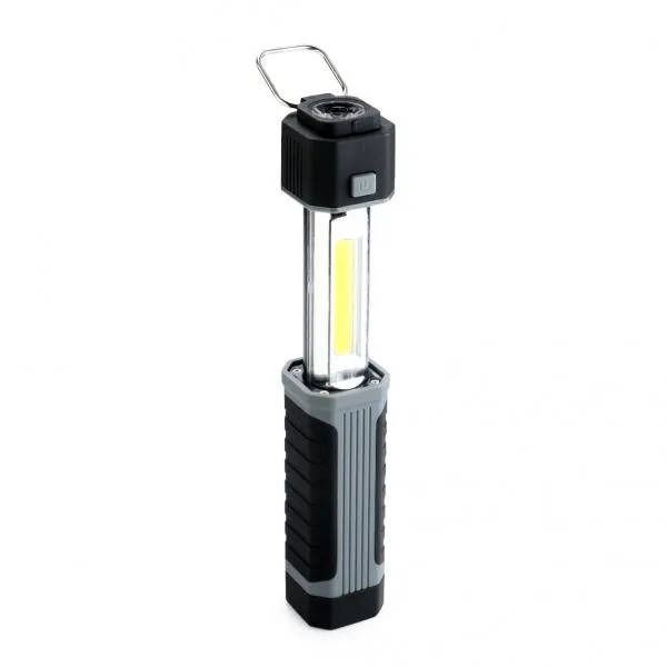Multifunction COB LED Stretchable Flashlight Camping Light w/ Magnet Black