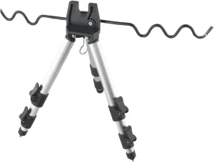 Multifunctional Fishing Rod Tripod Stand Retractable Fishing Holder Aluminum Foldable Red(A Silver)