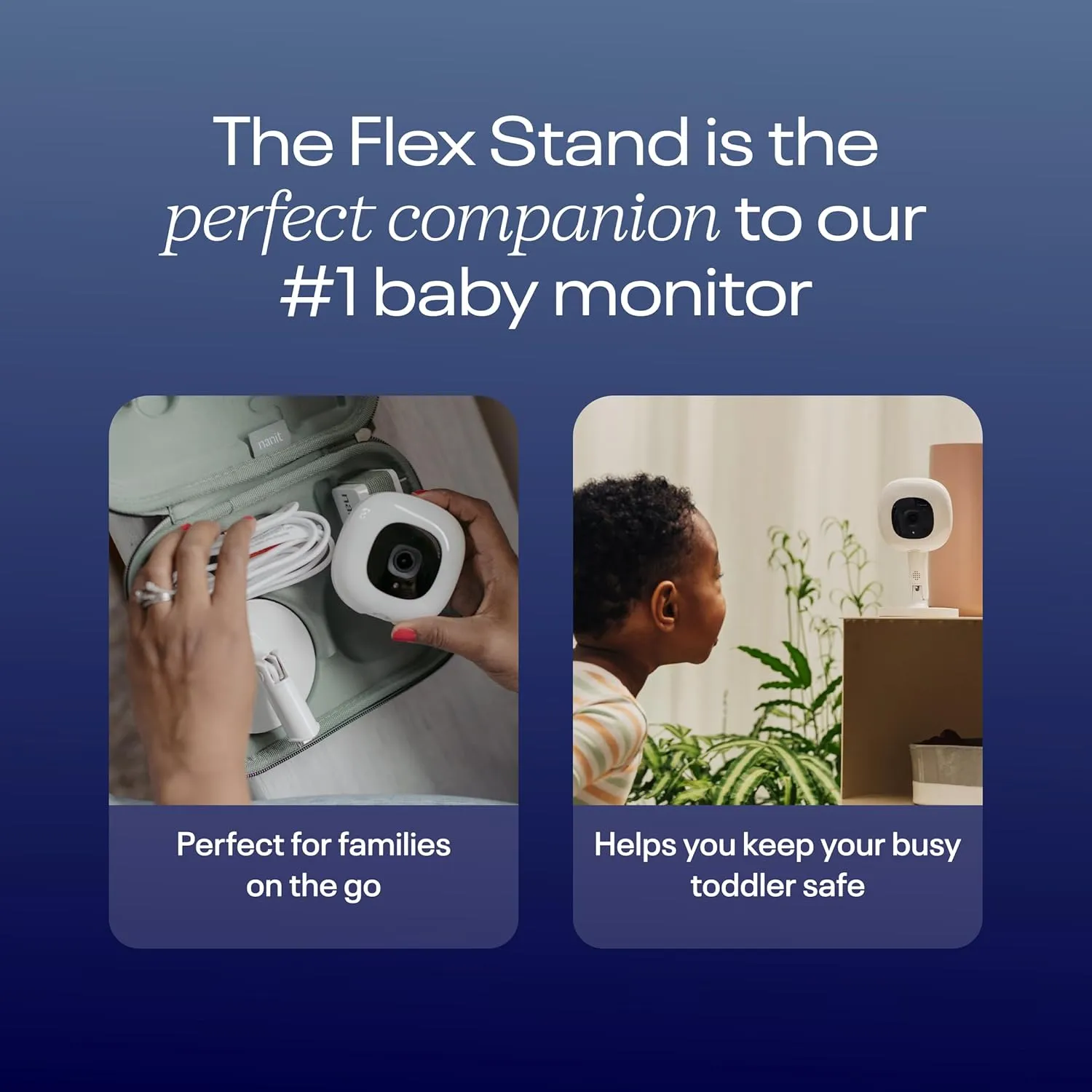 Nanit Pro Smart Baby Monitor & Flex Stand - 1080p Wi-Fi Video Camera, Sensor-Free Sleep & Breathing Motion Tracker, 2-Way Audio, Sound/Motion/Cry Notifications, Night Vision, and Breathing Band
