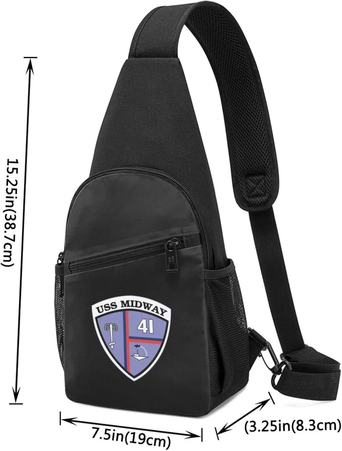 Navy Uss Midway Cv-41 Unisex Chest Bag Lightweight Crossbody Shoulder Bag Travel Pocket