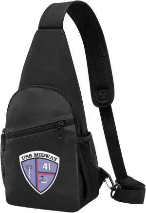 Navy Uss Midway Cv-41 Unisex Chest Bag Lightweight Crossbody Shoulder Bag Travel Pocket