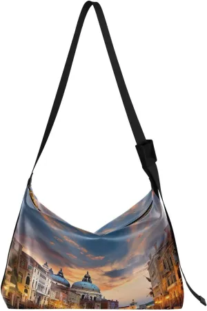 Nebula and Stars Lightweight Shoulder Hobo Bag, Leather Crossbody Bag, Mens Leather Crossbody Bag