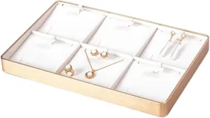 Necklace Display Holder Gold Brushed Grain Jewelry Tray with Goods Crystal Strings Jewelry Display Box Jewellery Stand Holder
