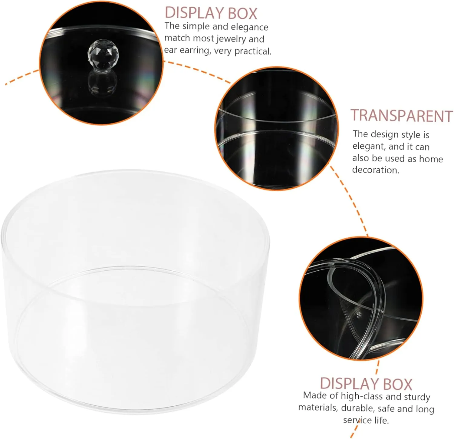 Necklace Earring Display Case Watch Band Holder Elegant Plastic Jewelry Organizer Clear Acrylic Storage Box