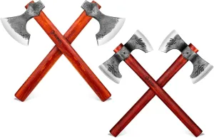 NEDFOSS Throwing Axe Set, 4 Pack Throwing Axes and Tomahawks with 1065 High Carbon Steel & Wooden Handle, Perfect for Axe Throwing Game, Recreation and Competition, Gift for Men
