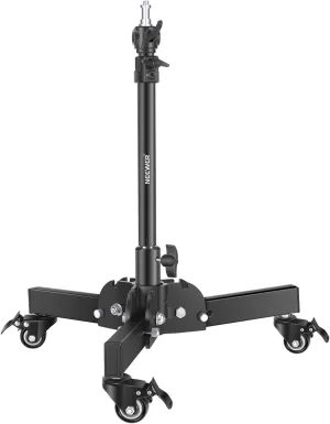 NEEWER Heavy Duty Light Stand with Casters, 2.4ft Max Height Foldable Tripod Stand for Low-Angle/Tabletop Shooting, Photography Light Stand for Softbox, Monolight and Other Photographic Equipment