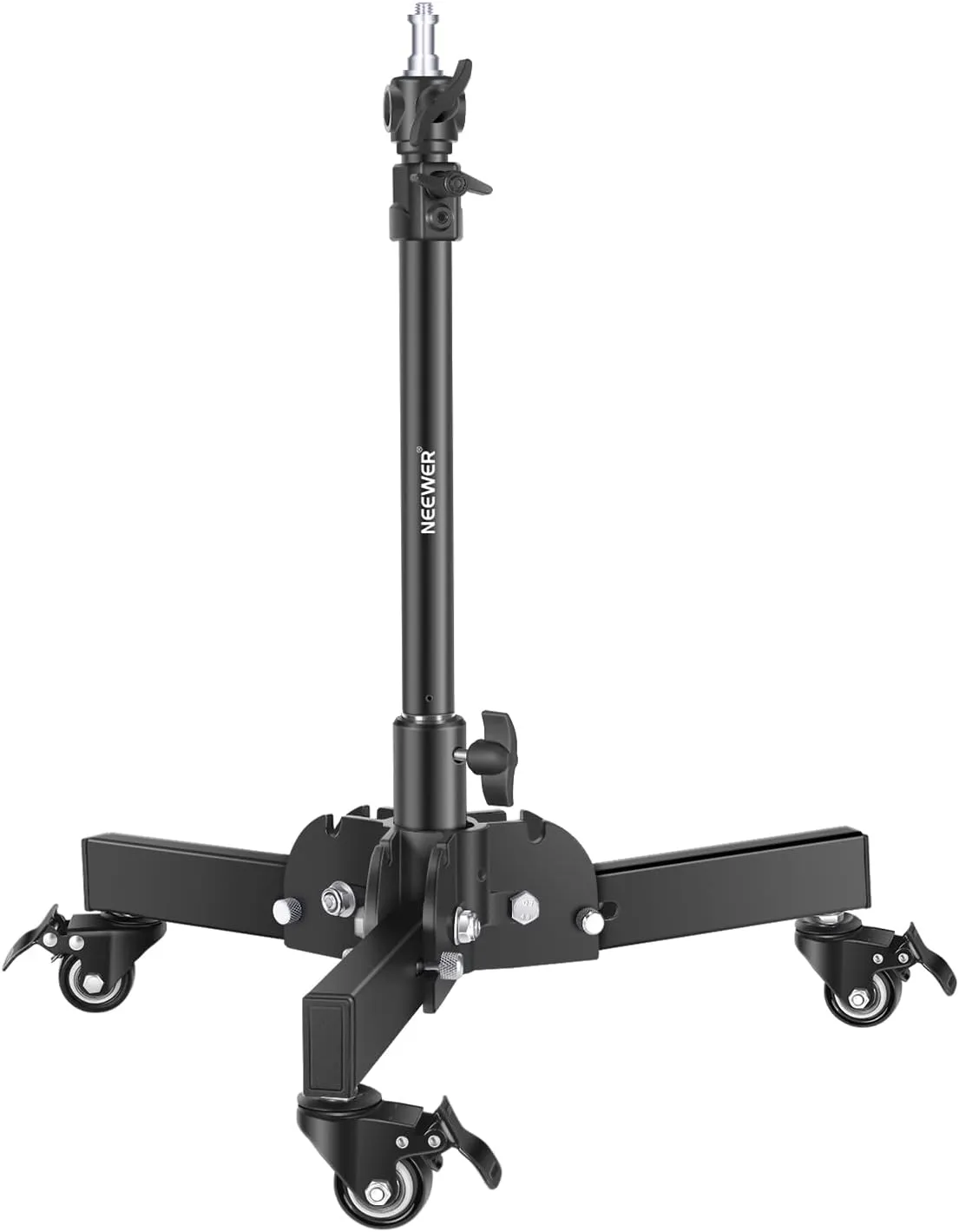 NEEWER Heavy Duty Light Stand with Casters, 2.4ft Max Height Foldable Tripod Stand for Low-Angle/Tabletop Shooting, Photography Light Stand for Softbox, Monolight and Other Photographic Equipment