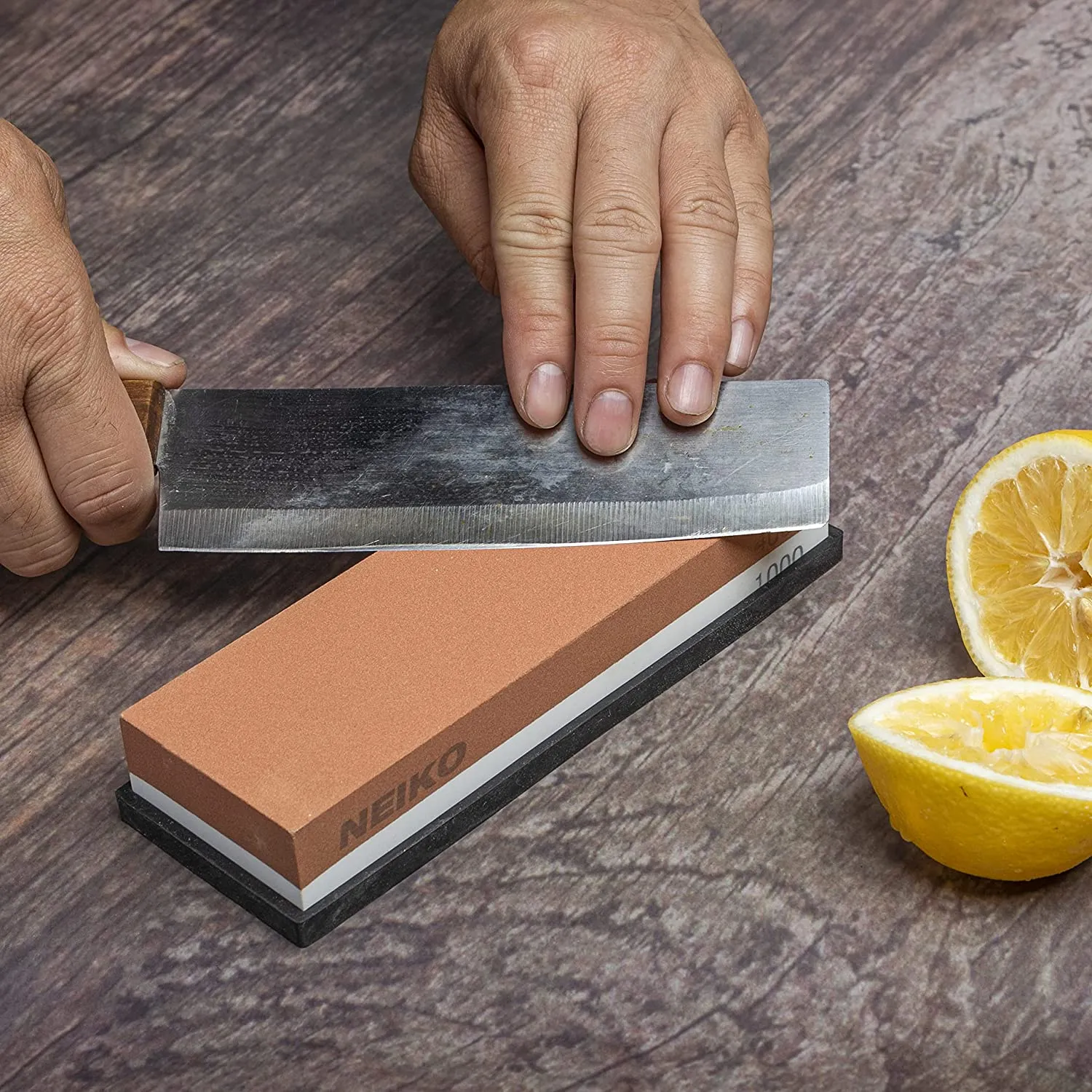 NEIKO 54004A Whetstone | Knife Sharpening Stone | 400 & 100 Grit, Coarse | Premium & Highly Durable Corundum Stone | 2 Side Water Stone, Scissor, Blade, Kitchen Knife Sharpener Wet Stone…