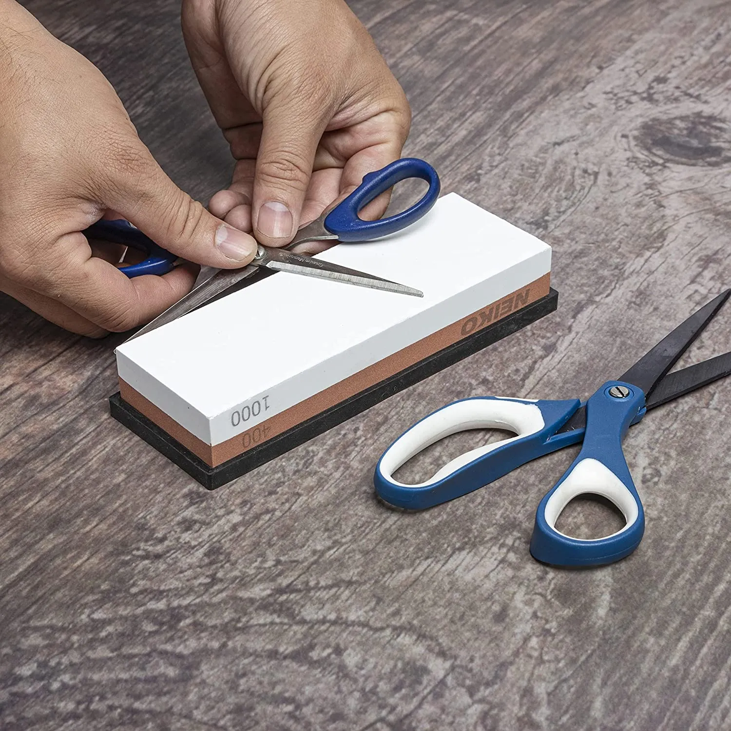 NEIKO 54004A Whetstone | Knife Sharpening Stone | 400 & 100 Grit, Coarse | Premium & Highly Durable Corundum Stone | 2 Side Water Stone, Scissor, Blade, Kitchen Knife Sharpener Wet Stone…