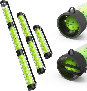 Newluck Multi-Functional Pickleball Ball Picker, Quick Collection, Adjustable Length for All Ages, Back and Knee Protection, Lightweight and Portable