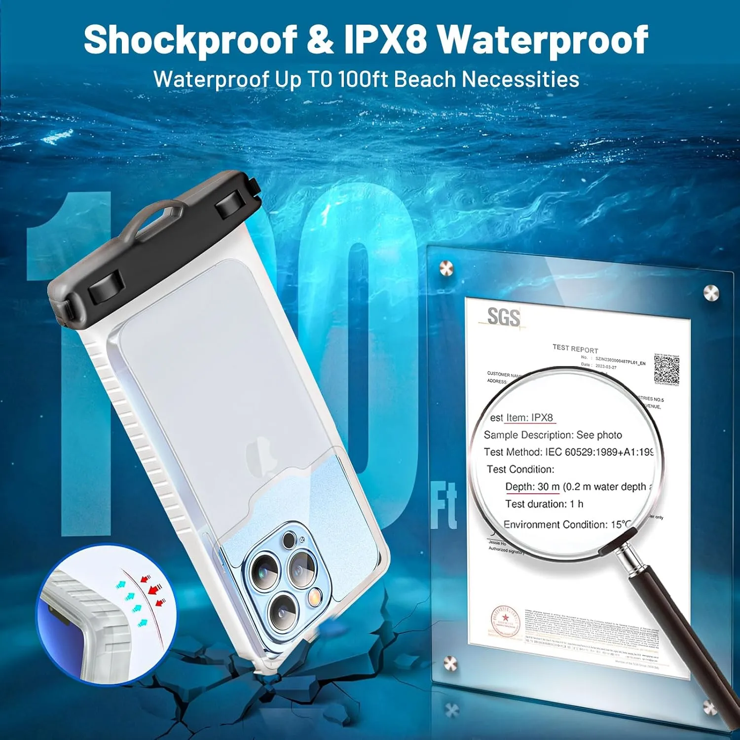 Niveaya Waterproof Phone Pouch, Waterproof Phone Case Compatible for iPhone 15 14 13 12 Pro Max Up to 7", IPX8 Cellphone Kayak Accessories, Travel Essentials 2Pack