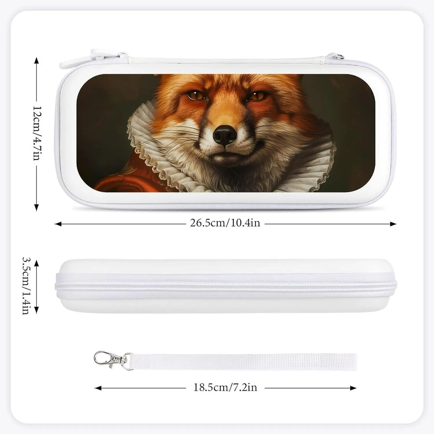 Noble Foxes Hard Shell Travel Case with Rope 15 Game Card Pockets Compatible with Switch Protective