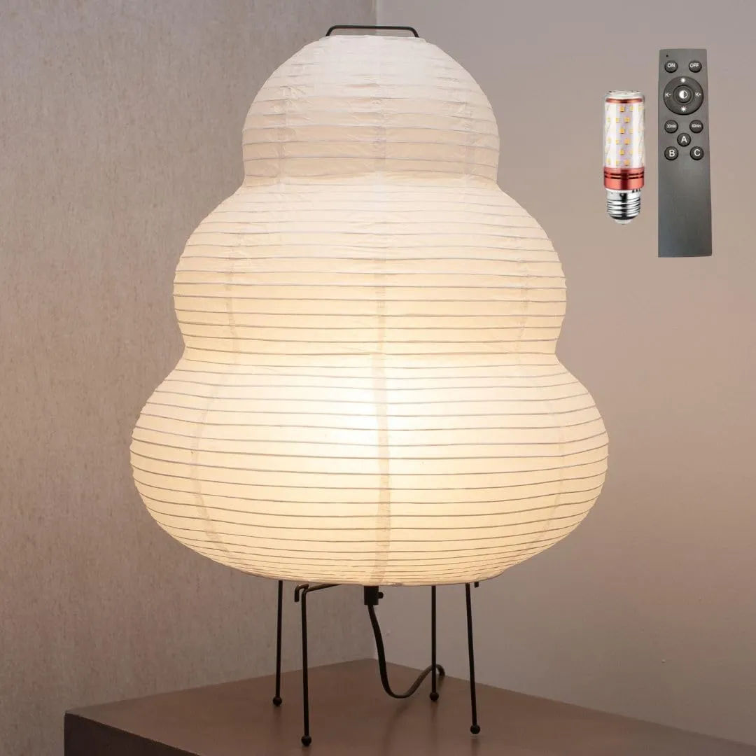 Noguchi Floor Lamp • Japanese Ambient Lighting Paper Floor Lamp • Wabi Sabi Decor • Paper Lantern Lamp Shade