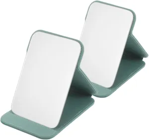 NOLITOY 2pcs Portable Foldable Makeup Mirror with Stand High Definition Compact for Travel Dorm Bedroom and Bathroom Use Durable and for Makeup Application