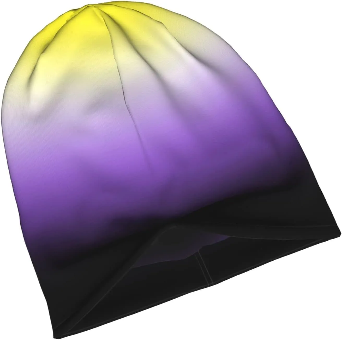Nonbinary Pride Flag Multifunction Beanie Hat for Men Women Fashion Scarf Soft Stretch Skull Cap