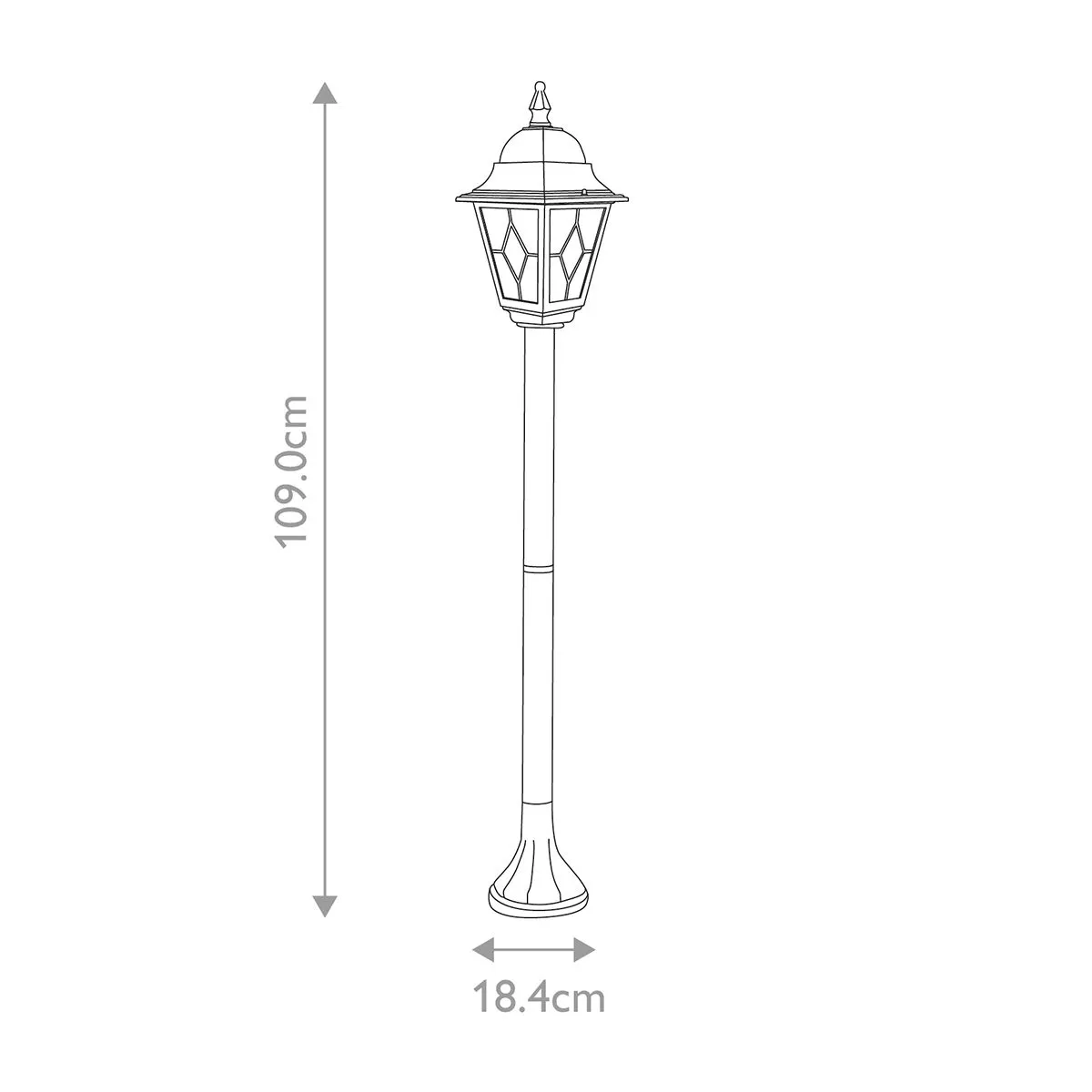 Norfolk 1 Light Pillar Lantern  | Black