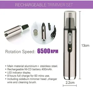 Nose Hair Trimmer for Men Women USB Rechargeable Electric Facial Hair Trimmer with Dual-Edge Stainless Steel Blades,Professional Waterproof for Nose Ear Eyebrow Beard