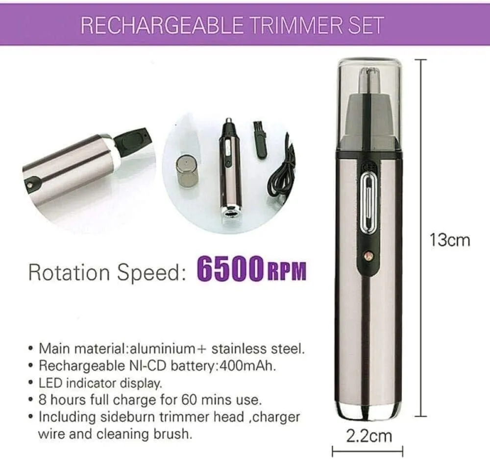 Nose Hair Trimmer for Men Women USB Rechargeable Electric Facial Hair Trimmer with Dual-Edge Stainless Steel Blades,Professional Waterproof for Nose Ear Eyebrow Beard