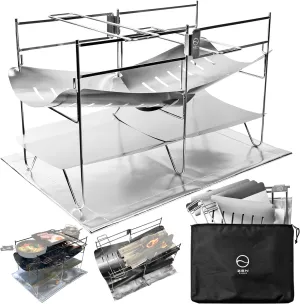 NT Fire Stand, Compact, Foldable, Camping, Solo Camp, Bonfire, Stainless Steel, Storage Bag Included