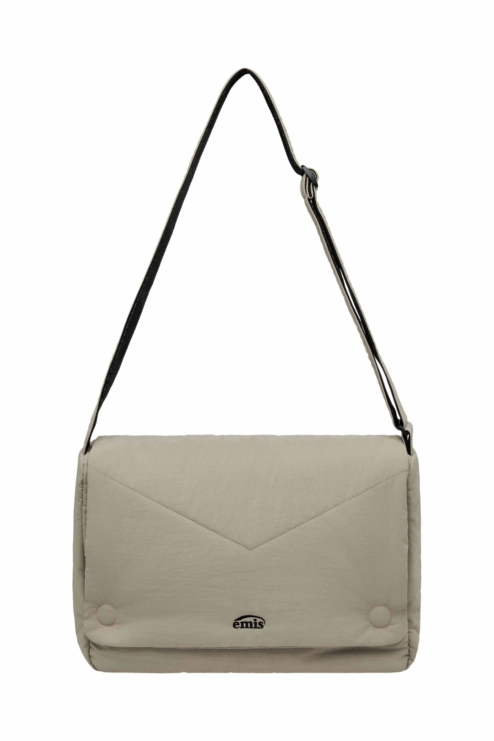 NYLON PADDED CROSSBODY BAG-BEIGE
