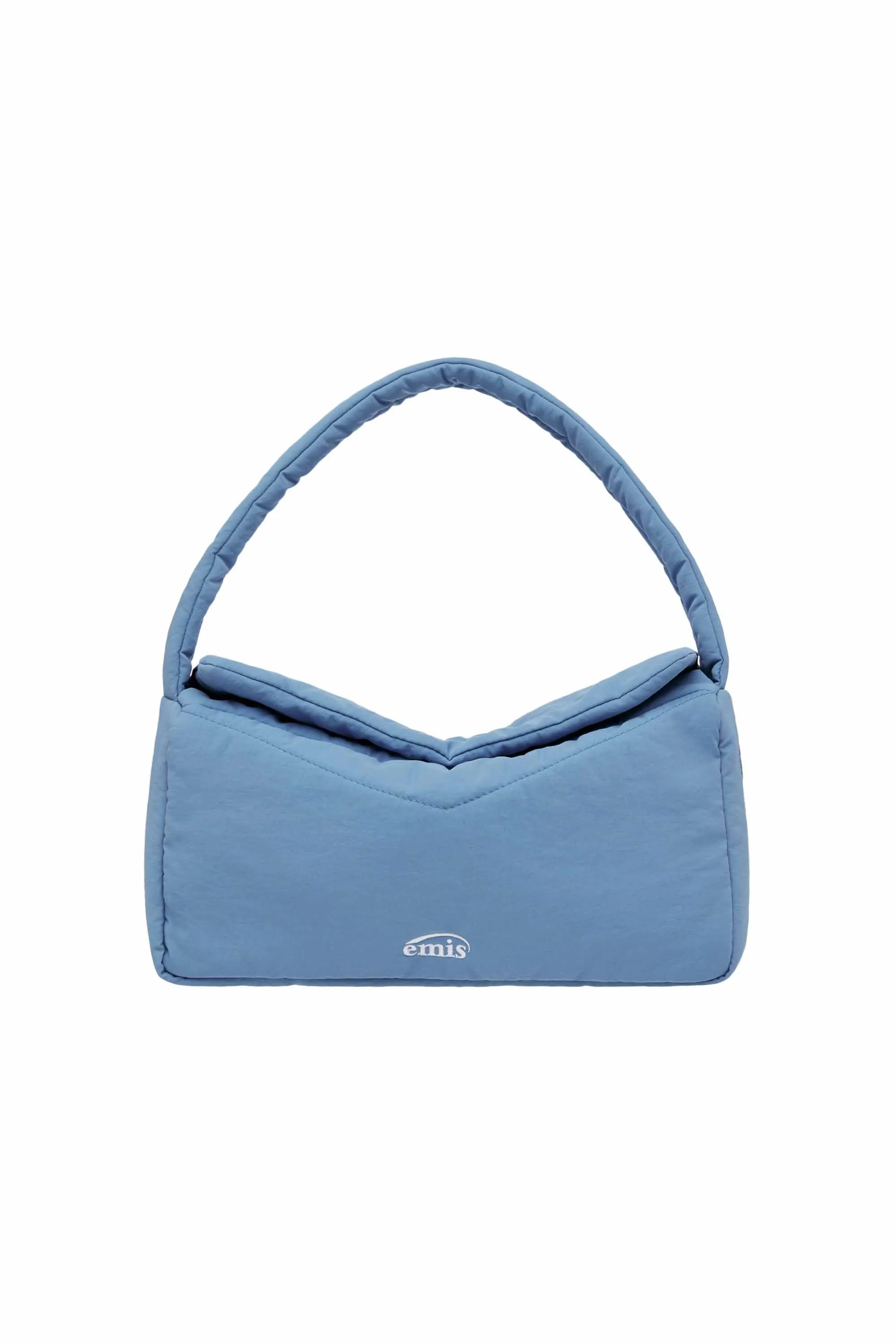 NYLON PADDED SHOULDER BAG-BLUE