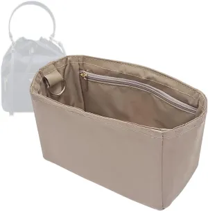 Nylon Purse Organizer for Prada Duet Bucket Inserts with a Zipper Closer Waterproof Bag in Bag Shapers