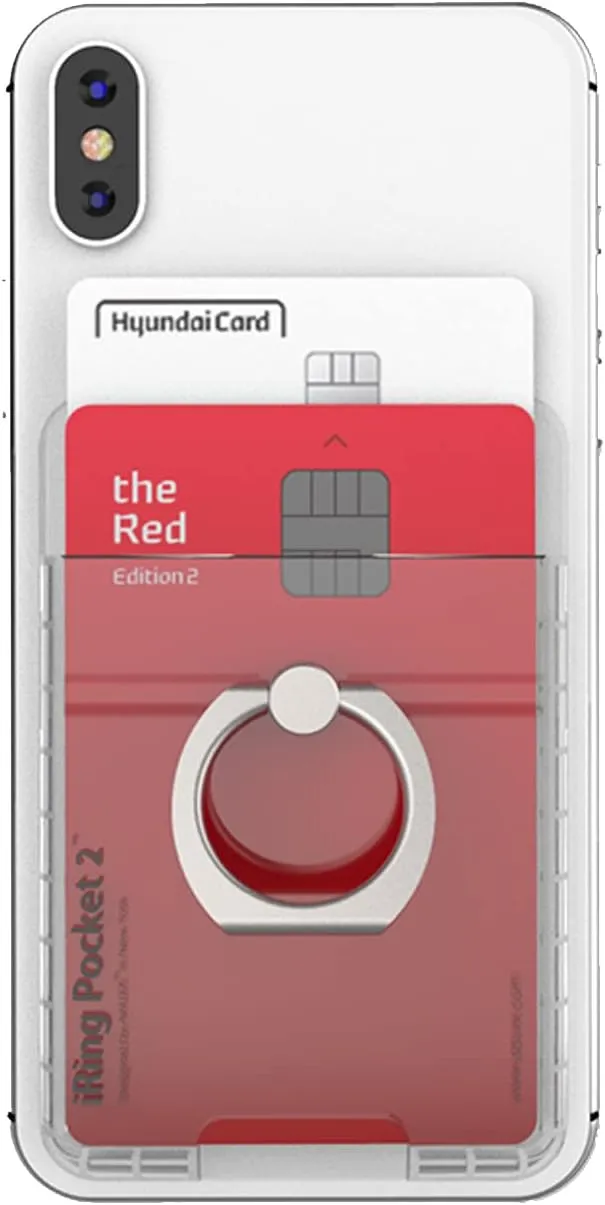 Oaks iRing Pocket 2 UMS-IR03PKTP2 Eyeling Pocket 2, Smartphone Drop Prevention, Safety Grip & Portable Stand, Clear