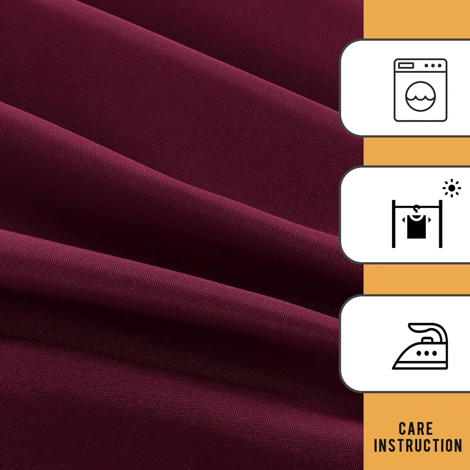 Obstal 2 Pack Fitted Table Covers for 4 Foot Tables - Water Resistant Washable Fabric Polyester Rectangle Table Cover Protector for Wedding, Banquet and Trade Shows, 48L x 24W x 30H Inches, Burgundy