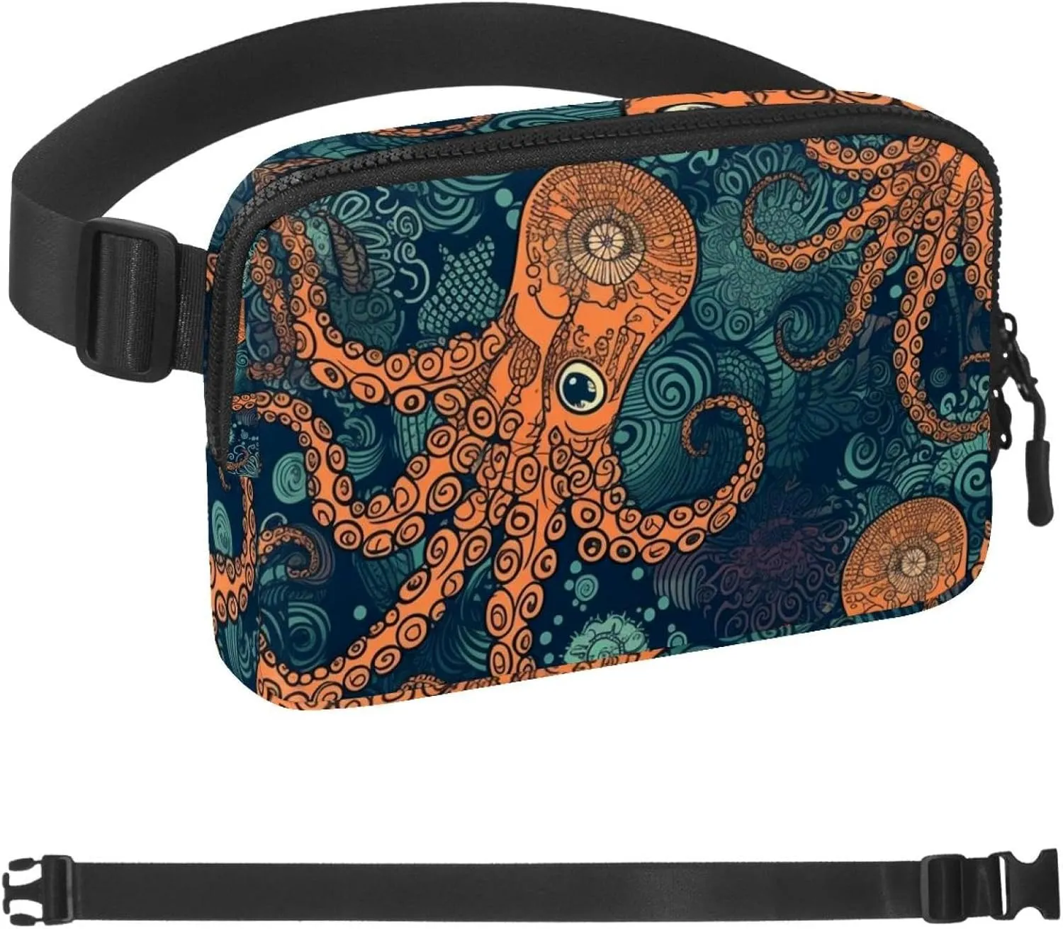 Octopus Art-1099 Crossbody Fanny Pack for Men&Women,Belt Bag for Travel Casual Walking Running Hiking Cycling