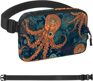 Octopus Art-1099 Crossbody Fanny Pack for Men&Women,Belt Bag for Travel Casual Walking Running Hiking Cycling