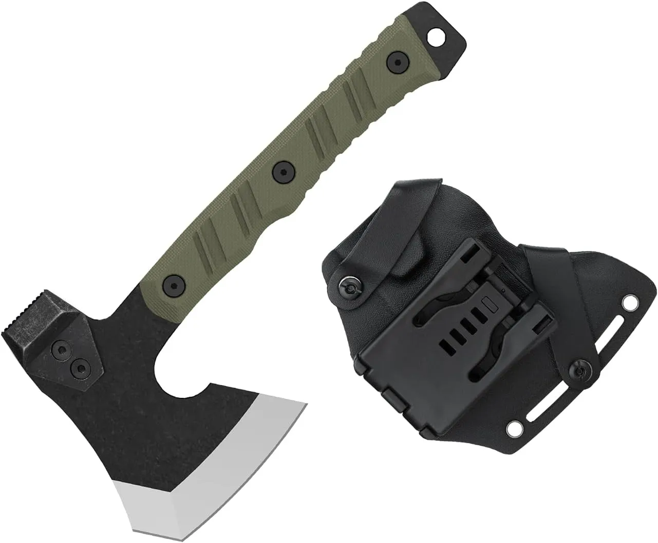 OKNIFE Otacle A1 Mini Multifunctional Hatchet, Rugged, Full Tang, 2-in-1 Hatchet, Comfortable, Non-Slip Grip with Durable Kydex Sheath