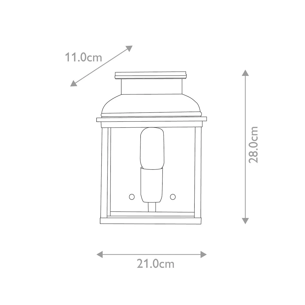 Old Bailey 1 Light Wall Lantern - Brass | Aged Brass