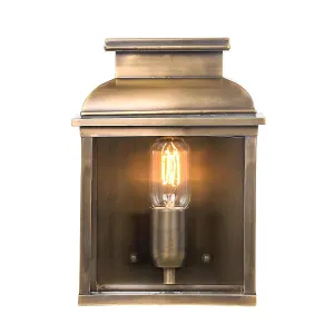 Old Bailey 1 Light Wall Lantern - Brass | Aged Brass