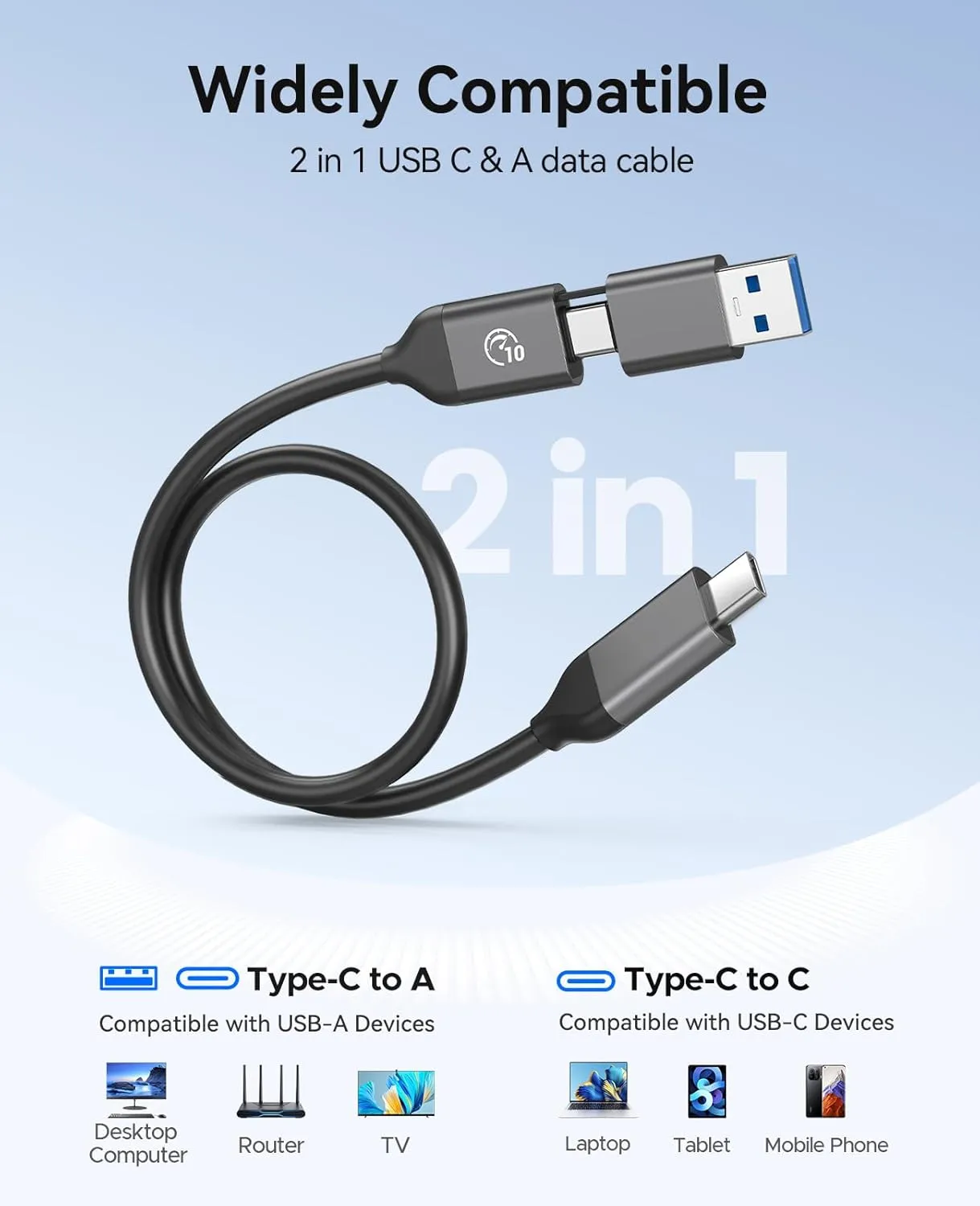 ORICO Portable SSD 4 TB with 2 in 1 USB C Cable, External Solid State Drives, Up to 460MB/s, Status Indicator, Reliable Storage for USB-C Smartphone, PC - B5PLUS(Blue)