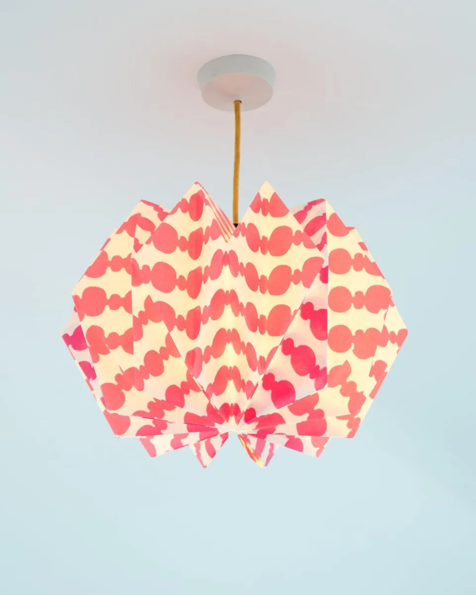 Origami Paper Lightshade Orbit 'Pink Beads'