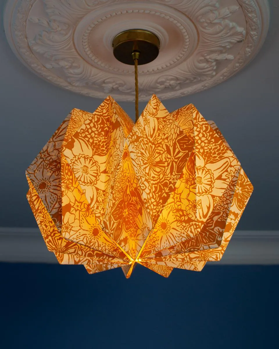 Origami Paper Lightshade Orbit 'Yellow Spring Blooms'