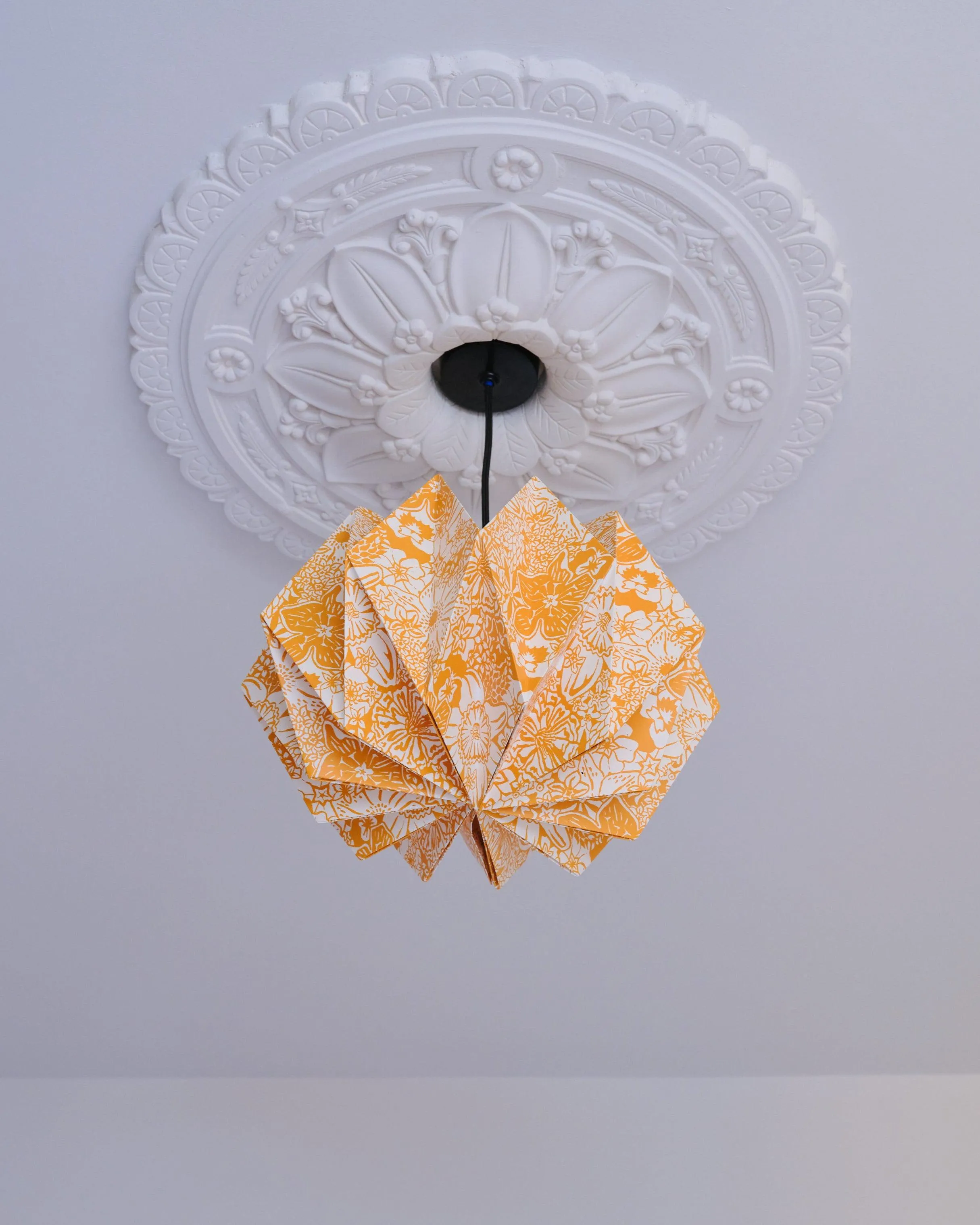 Origami Paper Lightshade Orbit 'Yellow Spring Blooms'