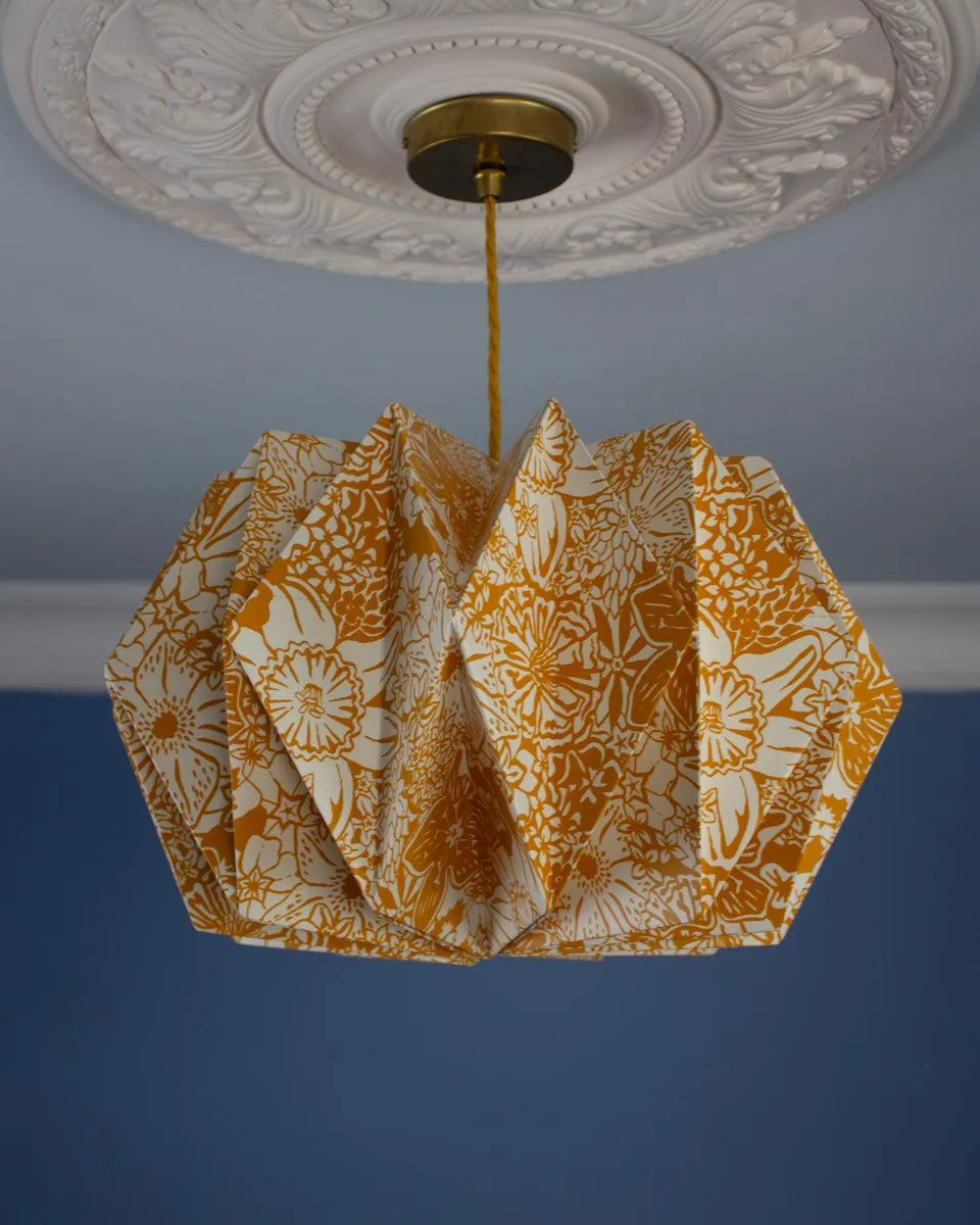 Origami Paper Lightshade Orbit 'Yellow Spring Blooms'