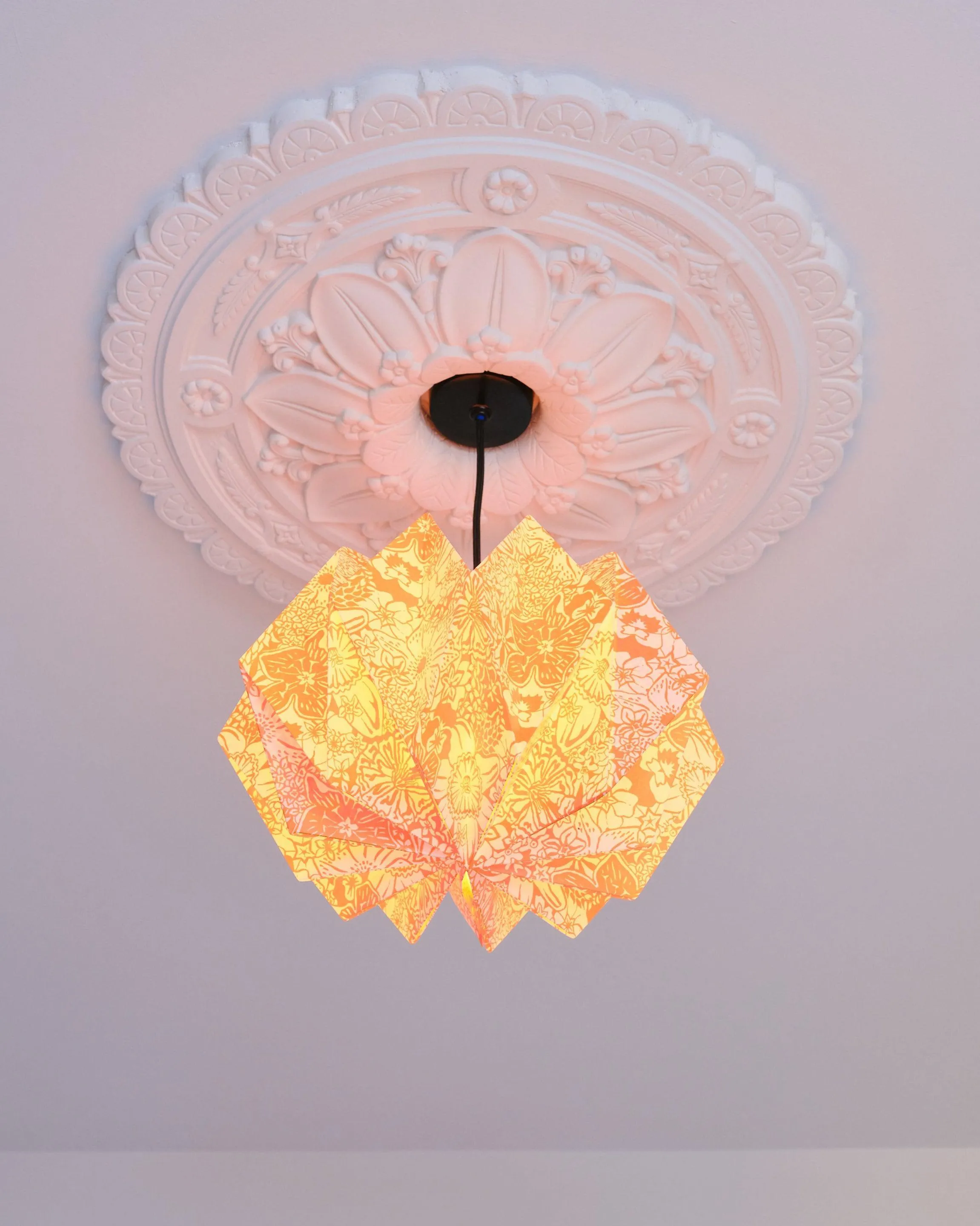 Origami Paper Lightshade Orbit 'Yellow Spring Blooms'