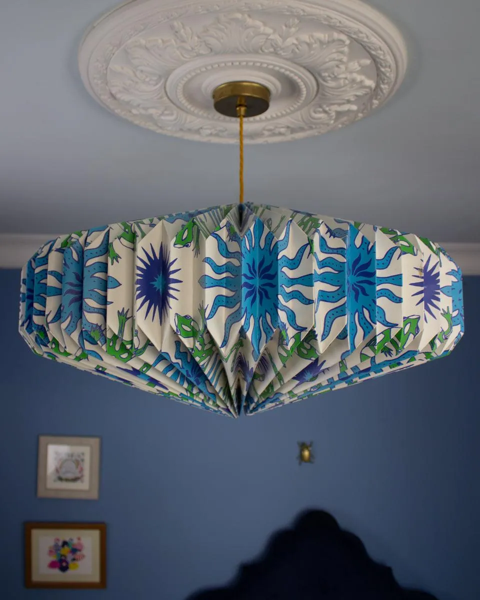 Origami Paper Lightshade Saucer 'Dancing Lizards'
