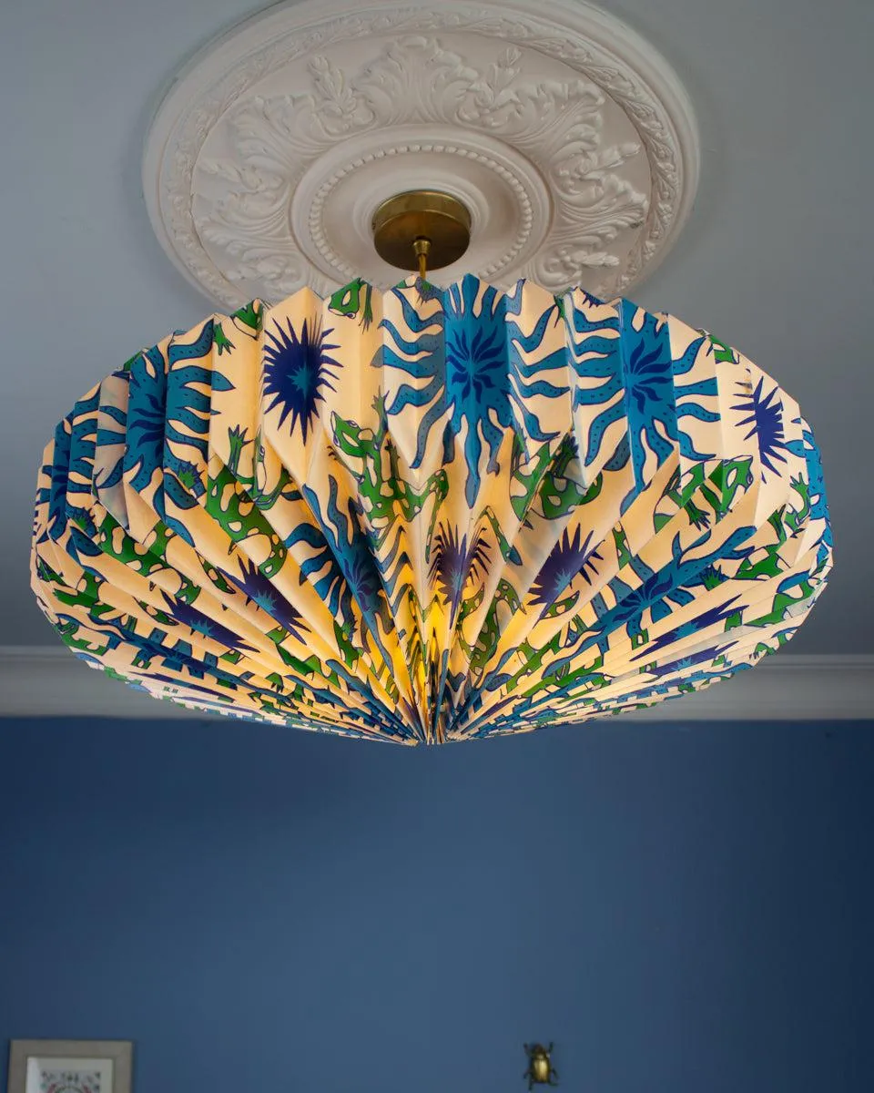 Origami Paper Lightshade Saucer 'Dancing Lizards'