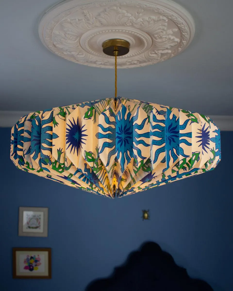 Origami Paper Lightshade Saucer 'Dancing Lizards'